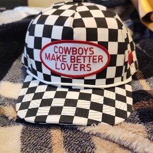 Checkered Black and White Baseball Cap